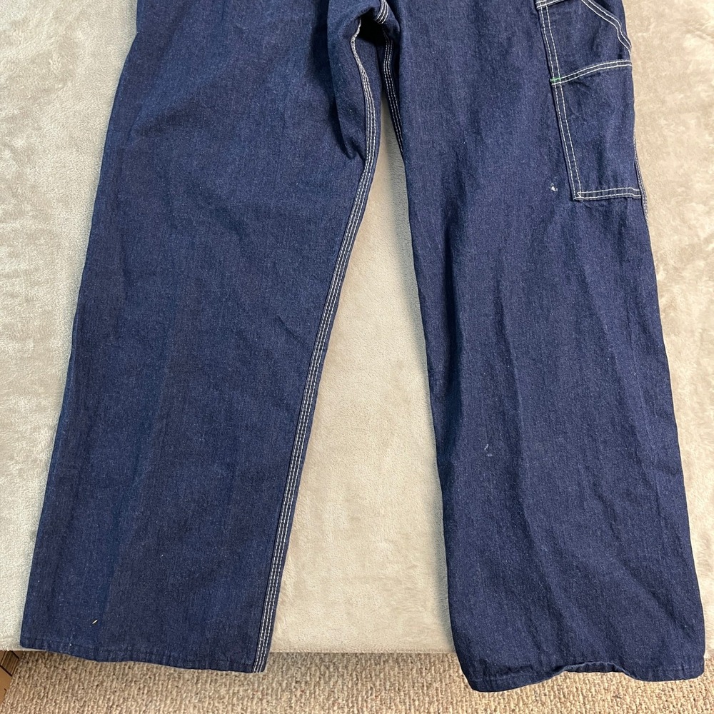 Vintage Pointer Brand Denim Overalls Mens 33x30 Blue Bib Workwear USA Made - Picture 11 of 14